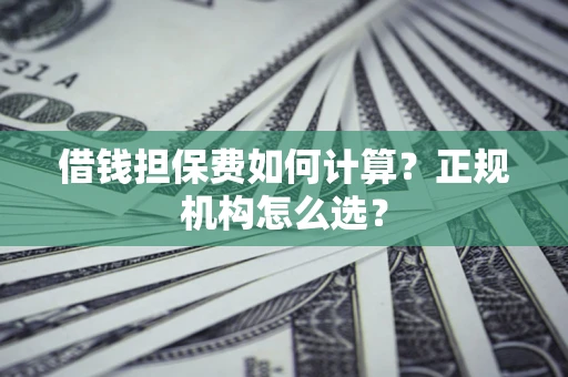 北京借钱担保费如何计算？正规机构怎么选？